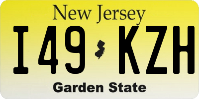 NJ license plate I49KZH