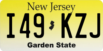 NJ license plate I49KZJ