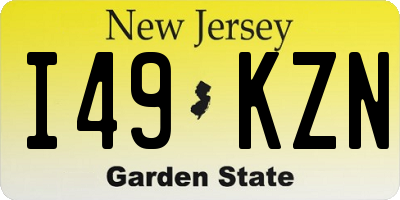 NJ license plate I49KZN