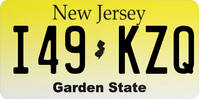 NJ license plate I49KZQ