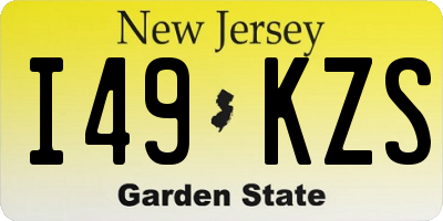 NJ license plate I49KZS