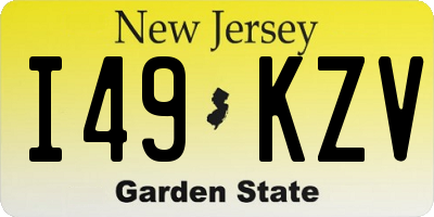 NJ license plate I49KZV