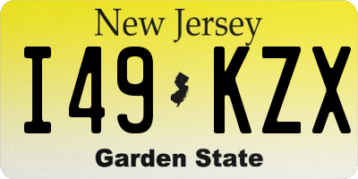 NJ license plate I49KZX