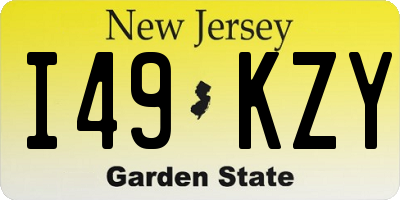 NJ license plate I49KZY