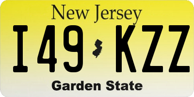 NJ license plate I49KZZ