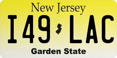 NJ license plate I49LAC