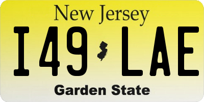 NJ license plate I49LAE