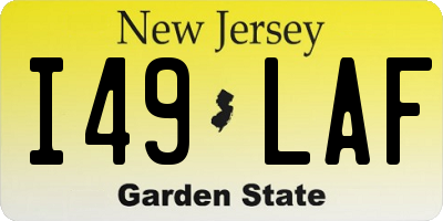 NJ license plate I49LAF