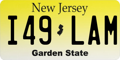 NJ license plate I49LAM