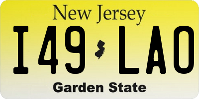 NJ license plate I49LAO
