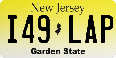 NJ license plate I49LAP
