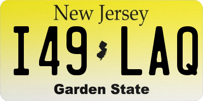 NJ license plate I49LAQ