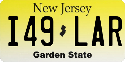 NJ license plate I49LAR