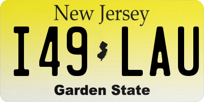 NJ license plate I49LAU