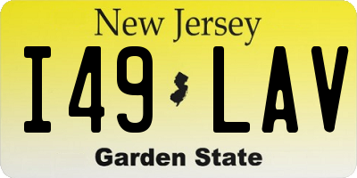 NJ license plate I49LAV