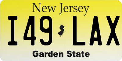 NJ license plate I49LAX