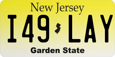 NJ license plate I49LAY