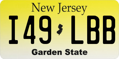 NJ license plate I49LBB
