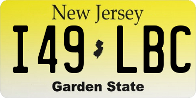 NJ license plate I49LBC
