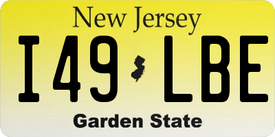 NJ license plate I49LBE