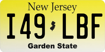 NJ license plate I49LBF