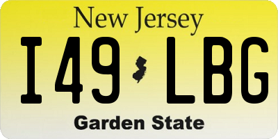 NJ license plate I49LBG