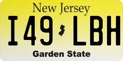 NJ license plate I49LBH