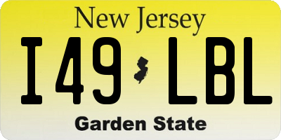 NJ license plate I49LBL