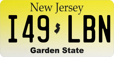 NJ license plate I49LBN