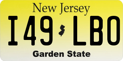 NJ license plate I49LBO