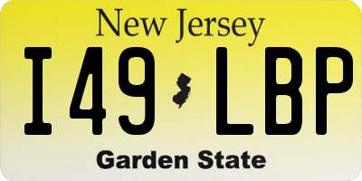NJ license plate I49LBP
