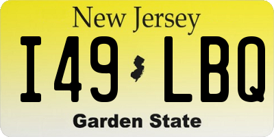 NJ license plate I49LBQ