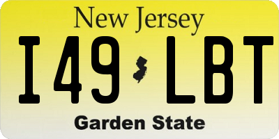 NJ license plate I49LBT