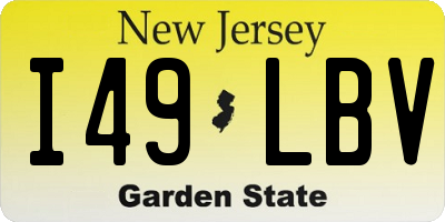 NJ license plate I49LBV