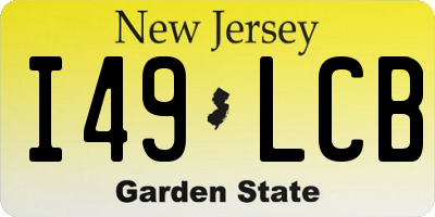 NJ license plate I49LCB