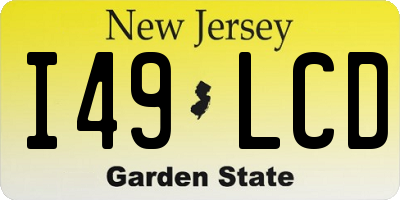 NJ license plate I49LCD