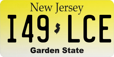 NJ license plate I49LCE