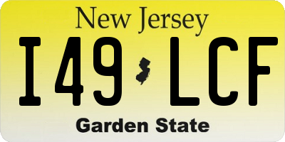 NJ license plate I49LCF