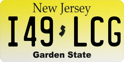 NJ license plate I49LCG