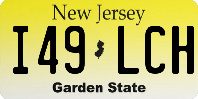 NJ license plate I49LCH