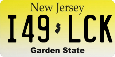 NJ license plate I49LCK