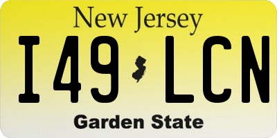 NJ license plate I49LCN