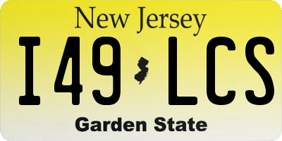 NJ license plate I49LCS