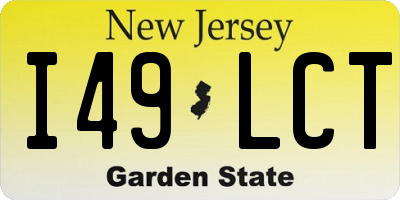 NJ license plate I49LCT