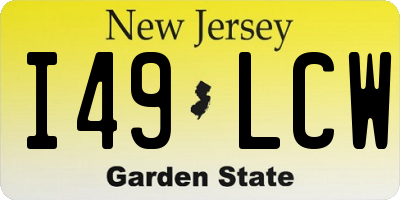 NJ license plate I49LCW