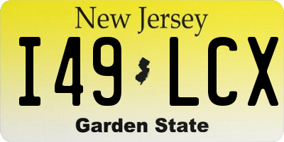 NJ license plate I49LCX