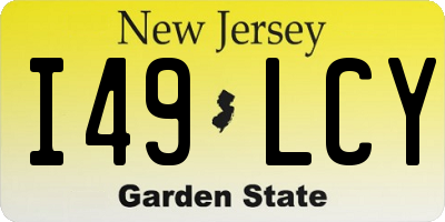NJ license plate I49LCY