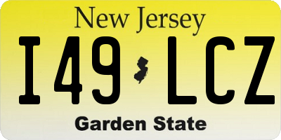 NJ license plate I49LCZ