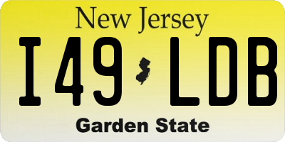 NJ license plate I49LDB