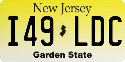 NJ license plate I49LDC